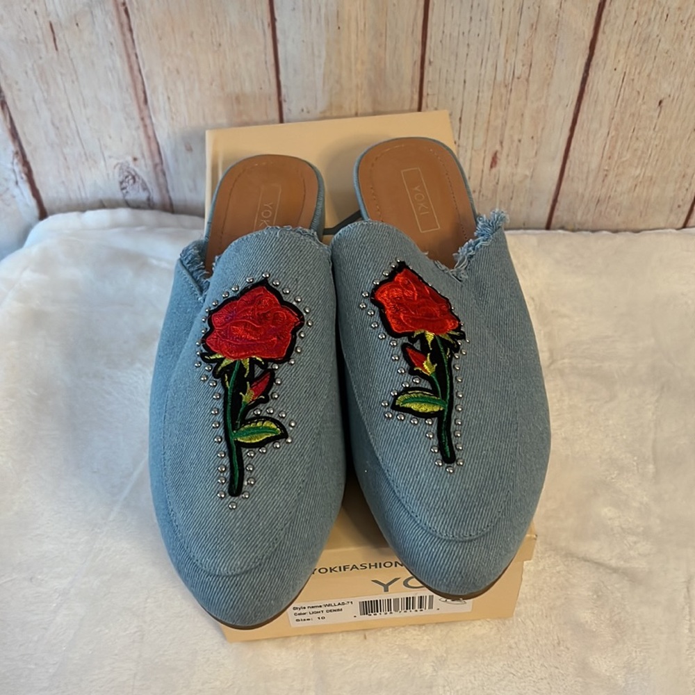 NIB Yoki Willas light denim mules - Picture 2 of 4